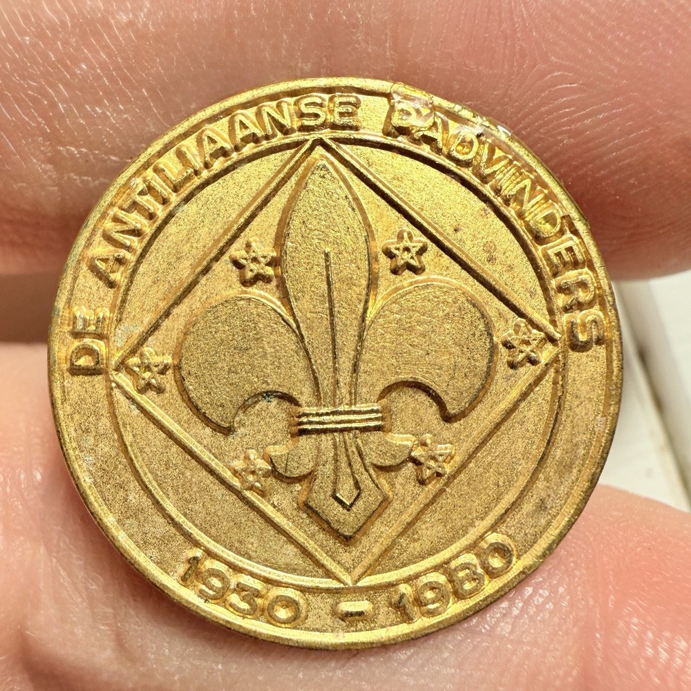 Vintage Netherlands Scouts Medal Pin 1930-1980 Antilles Dutch Int'l Scouting BSA